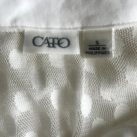 Cato Sheer Swiss Dot Sleeveless Blouse Sz S - Picture 4 of 4